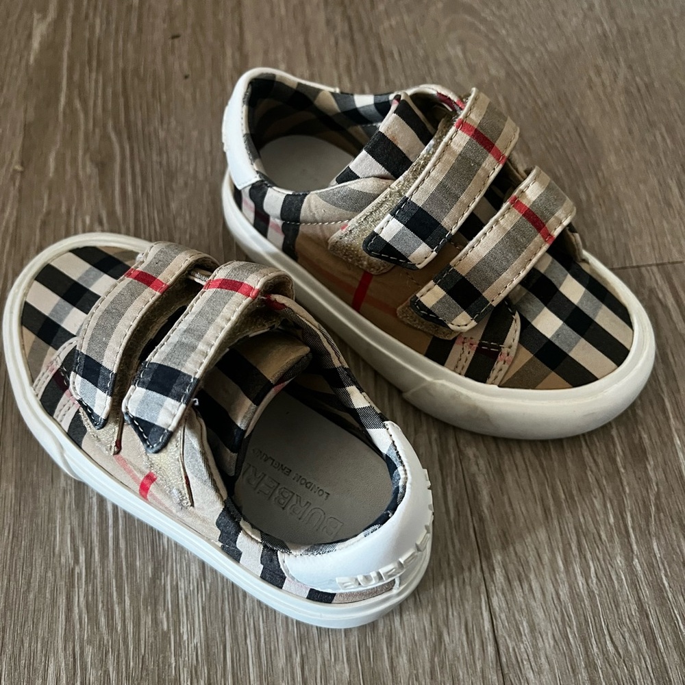 Kids Checkered Velcro Sneakers